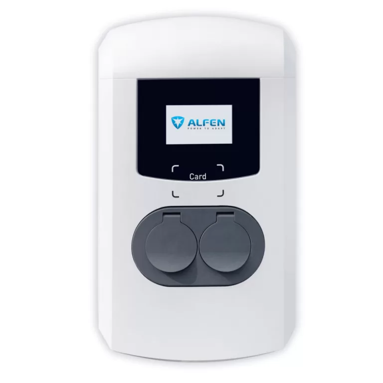 ALFEN Borne de recharge double Eve - 2x (3,7 à 22kW) -10-32A - Réglable - 3G UMTS RFID MID - Type 2