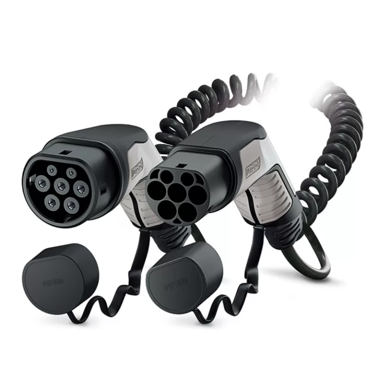 PHOENIX CONTACT Câble de recharge spiralé - Type2 - Type2 - 4m - 22kW (triphasé 32A) + Sac