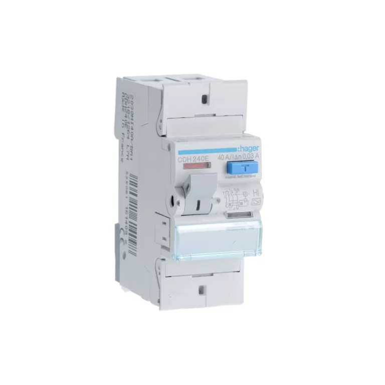HAGER CDH240E - Interrupteur différentiel 40A - Type A Hi - 2P - 30mA