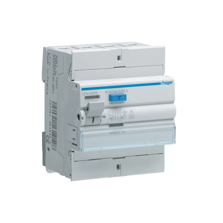 HAGER CDH440E - Interrupteur différentiel 40A - Type A - 4P - 30mA