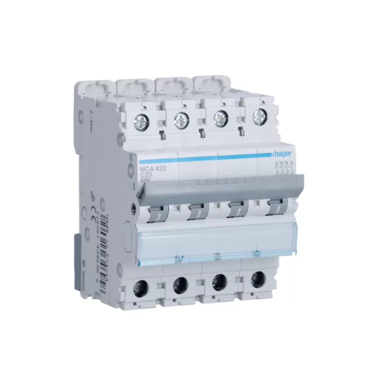 HAGER MCA420 - Disjoncteur 20A - 4P - Courbe C - PdC 6kA