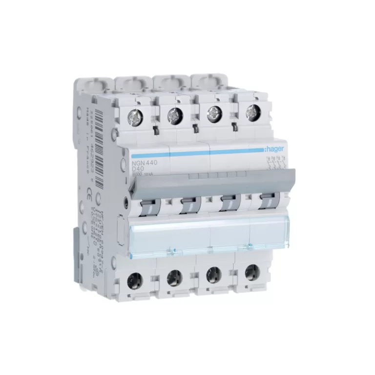 HAGER NGN440 - Disjoncteur 40A - 4P - Courbe D - PdC 10kA
