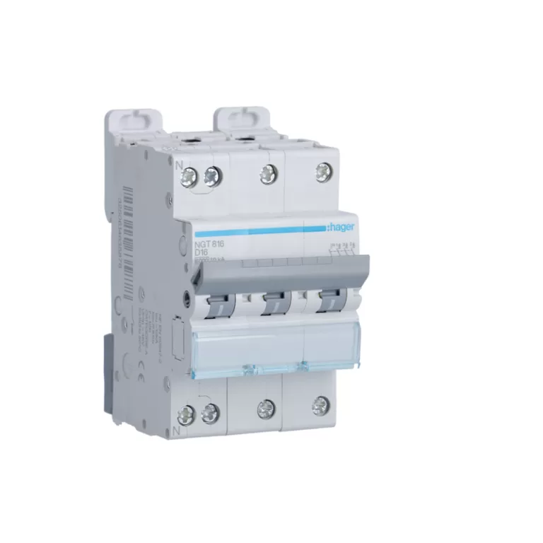 HAGER NGT816 - Disjoncteur 16A - 3P+N - Courbe D - PdC 10kA
