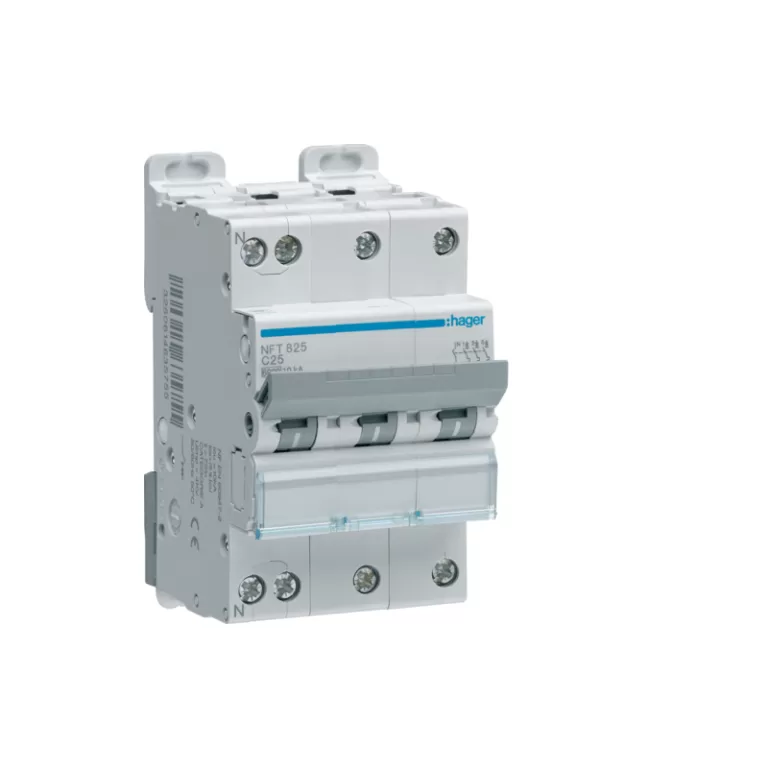 HAGER NGT825 - Disjoncteur 25A - 3P+N - Courbe D - PdC 10kA