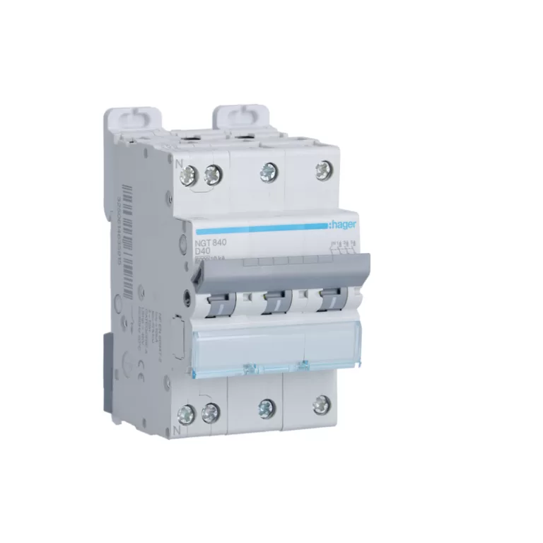 HAGER NGT840 - Disjoncteur 40A - 3P+N - Courbe D - PdC 10kA