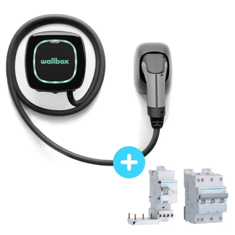 WALLBOX Borne de recharge Pulsar Plus - câble attaché 5m Type 2 - 1,4 à 11kW - triphasé - Bluetooth - Wifi