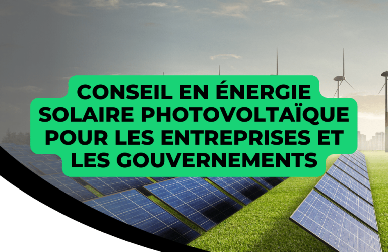 Conseil en énergie solaire photovoltaïque pour les entreprises et les gouvernements
