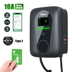 Borne de recharge pour véhicule électrique de 11 kW avec câbles attachés