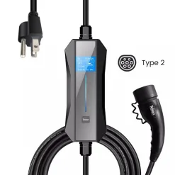 Chargeur de véhicule électrique portable 16 A Type 2