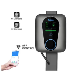Borne de recharge pour véhicule électrique de 22 kW avec câbles attachés