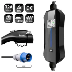 Chargeur EV portable de type 1 vers CEE 32A 1P