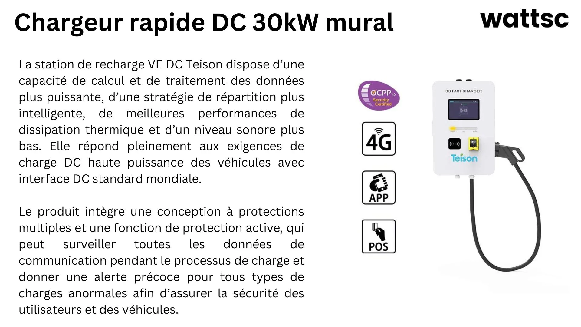 Chargeur rapide DC 30kW mural