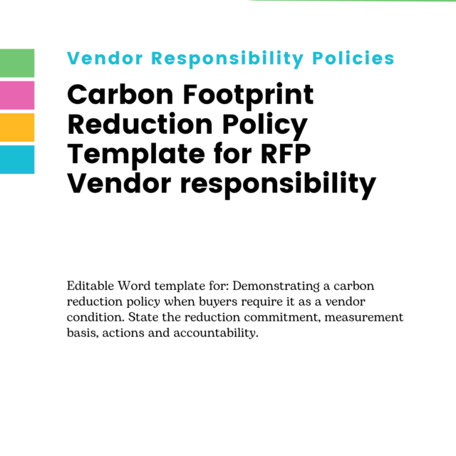 Carbon Footprint Reduction Policy Template for RFP Vendor responsibility