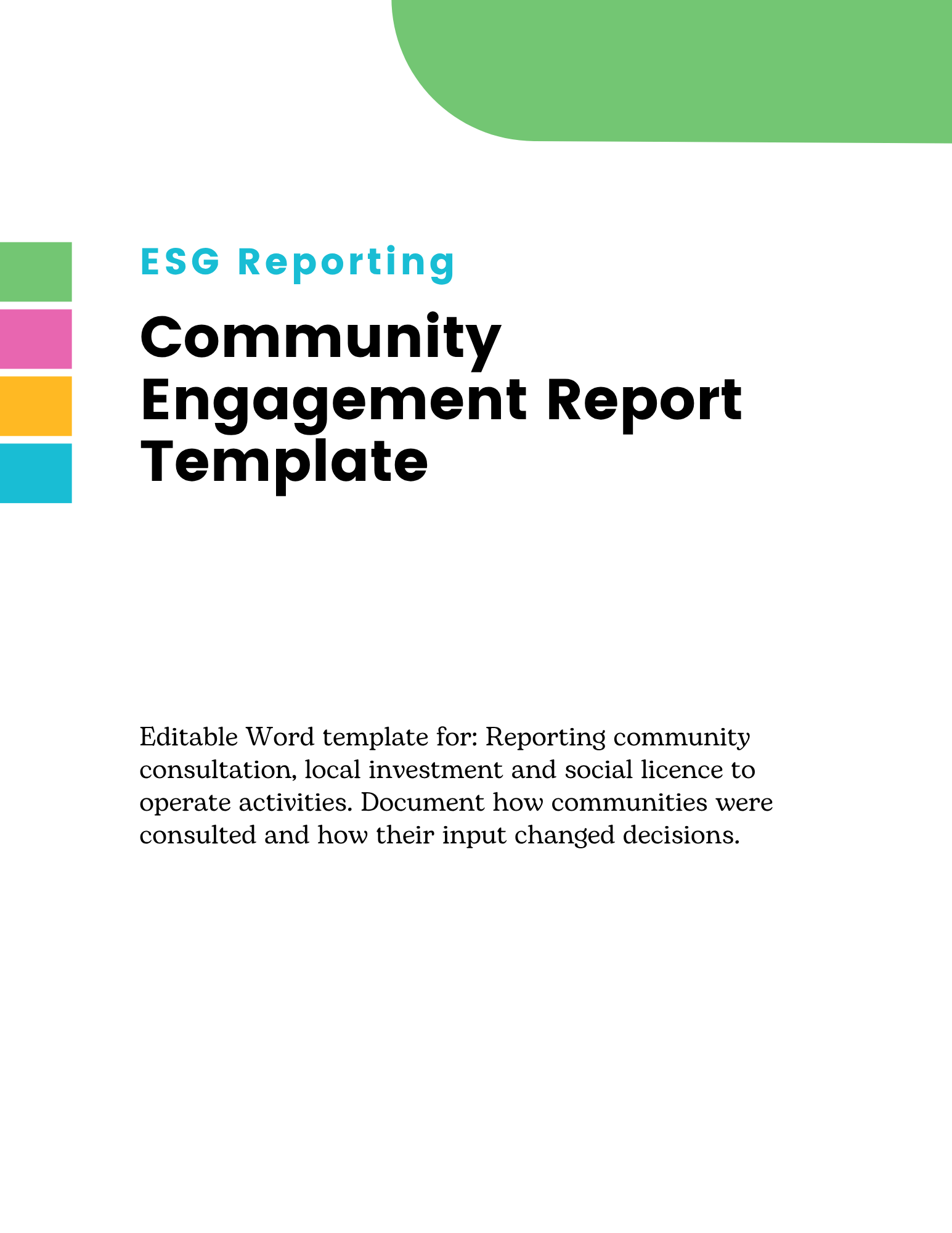 Community Engagement Report Template