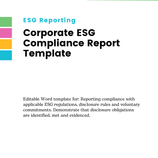 Corporate ESG Compliance Report Template