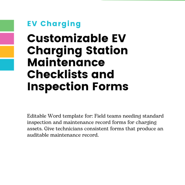 Customizable EV Charging Station Maintenance Checklists and Inspection Forms