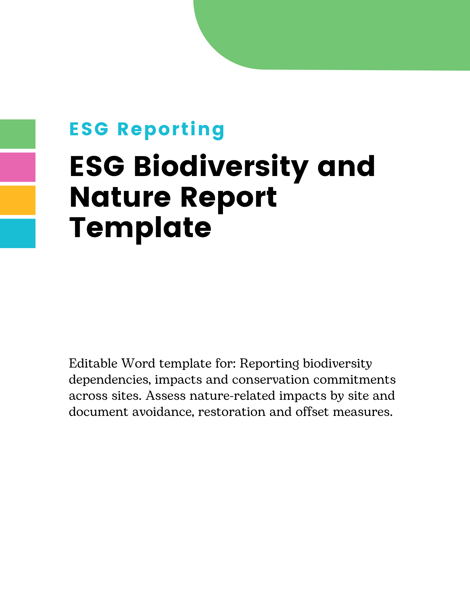 ESG Biodiversity and Nature Report Template