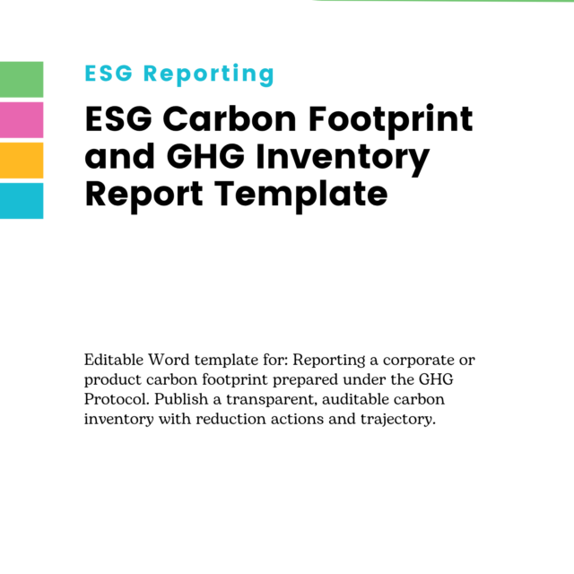 ESG Carbon Footprint and GHG Inventory Report Template