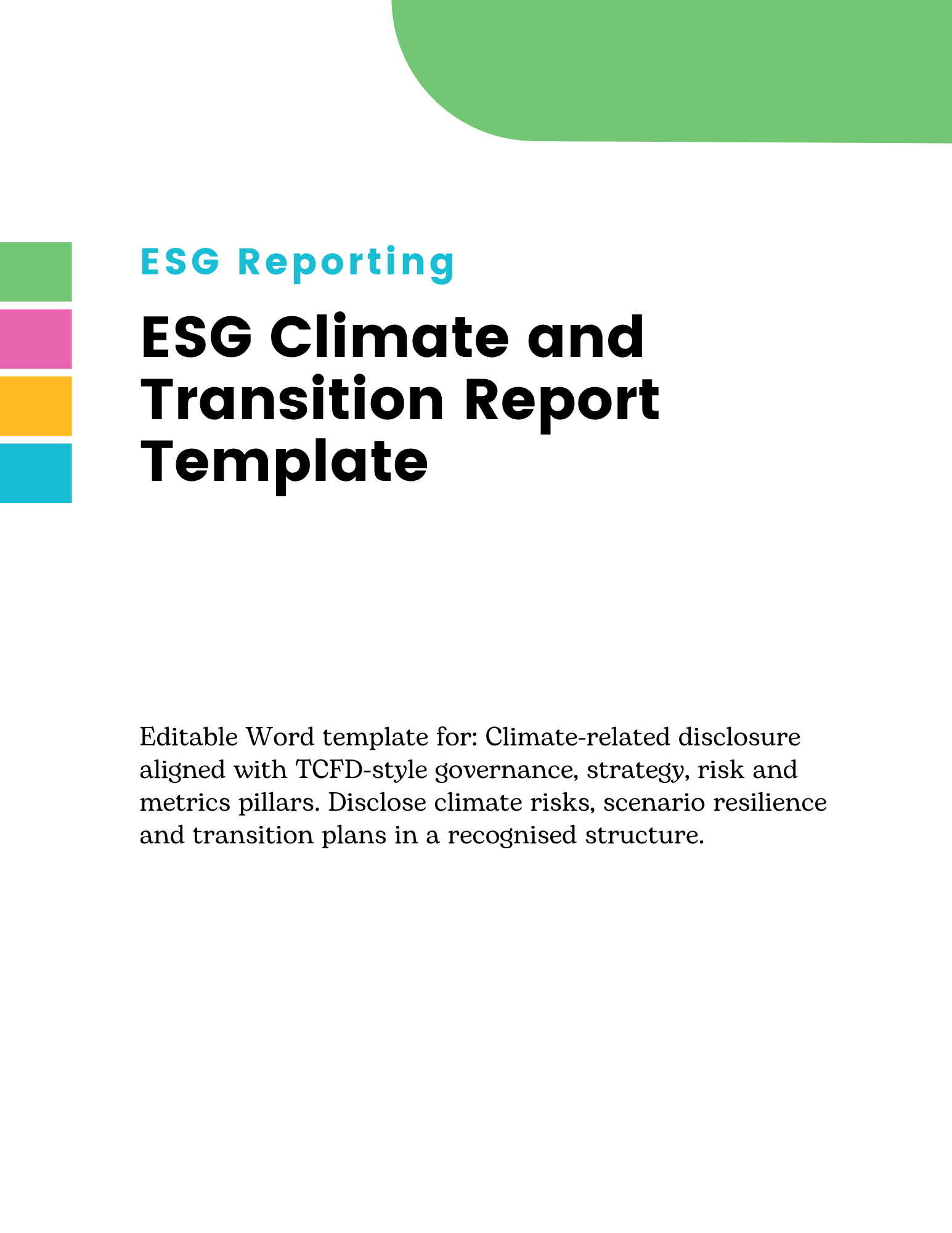 ESG Climate and Transition Report Template