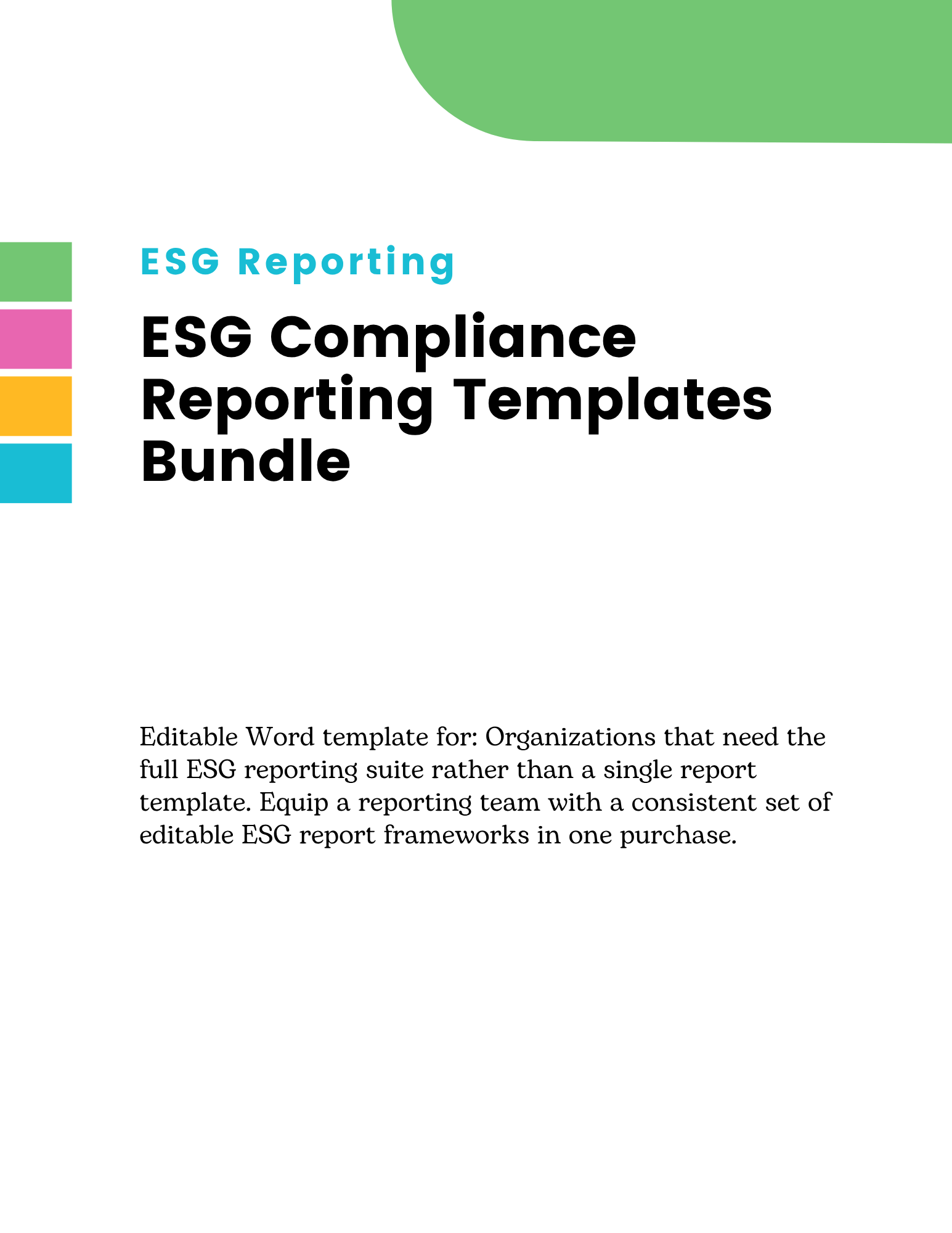ESG Compliance Reporting Templates Bundle