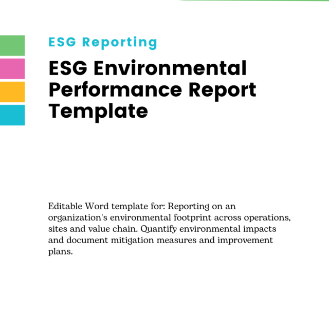 ESG Environmental Performance Report Template