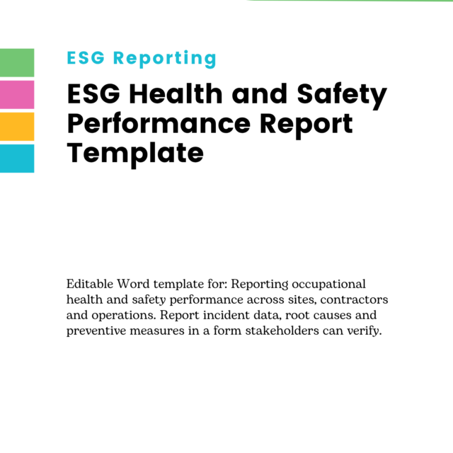 ESG Health and Safety Performance Report Template