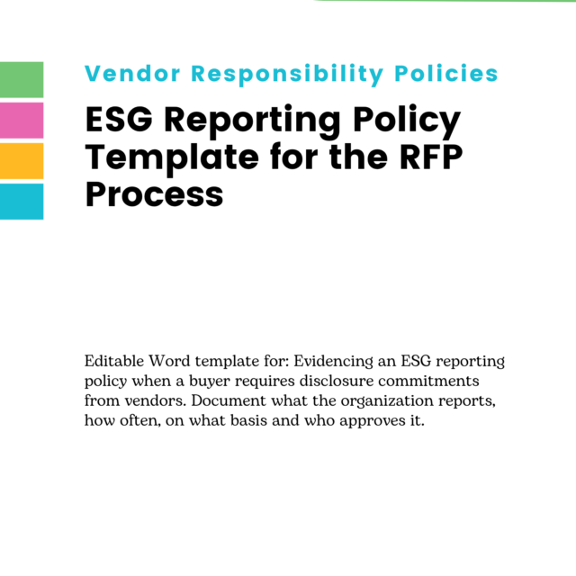 ESG Reporting Policy Template for the RFP Process