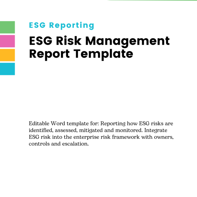ESG Risk Management Report Template