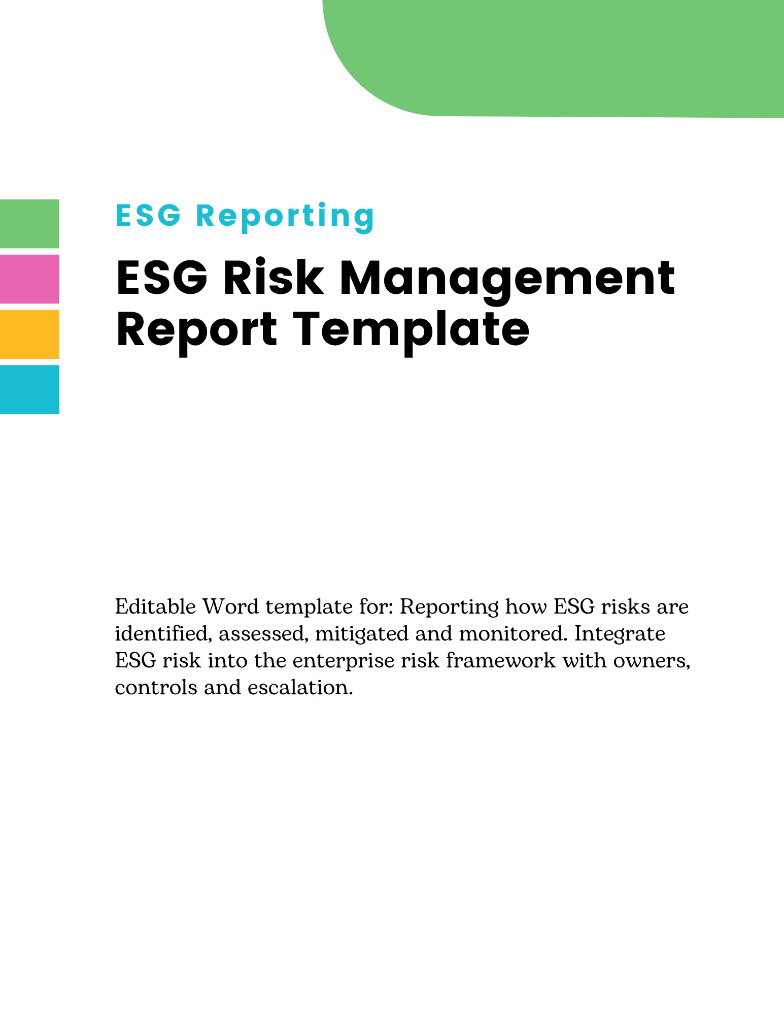 ESG Risk Management Report Template