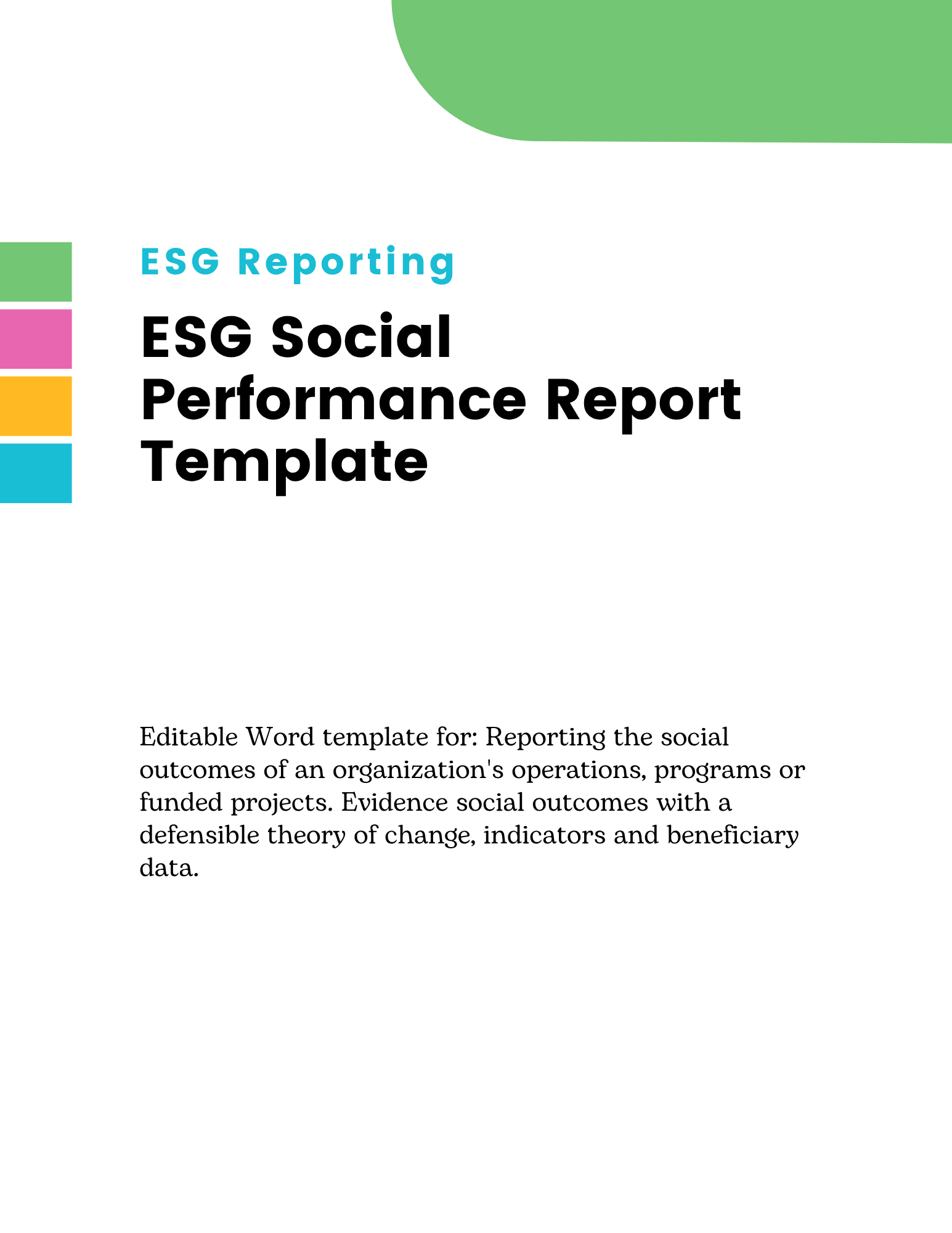 ESG Social Performance Report Template