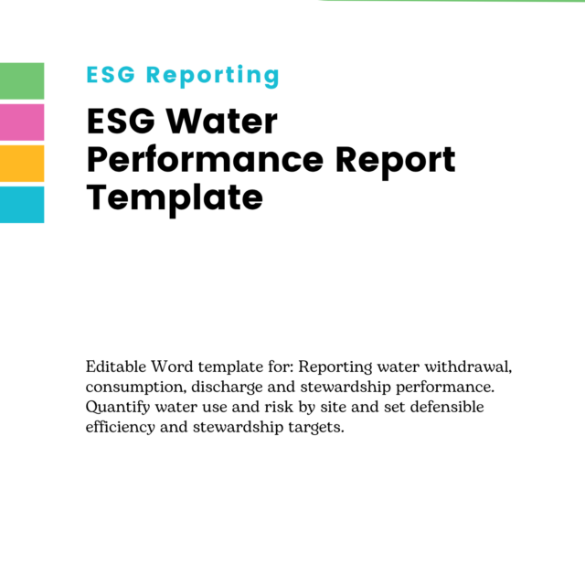ESG Water Performance Report Template