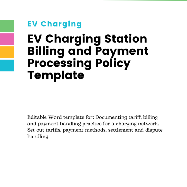 EV Charging Station Billing and Payment Processing Policy Template