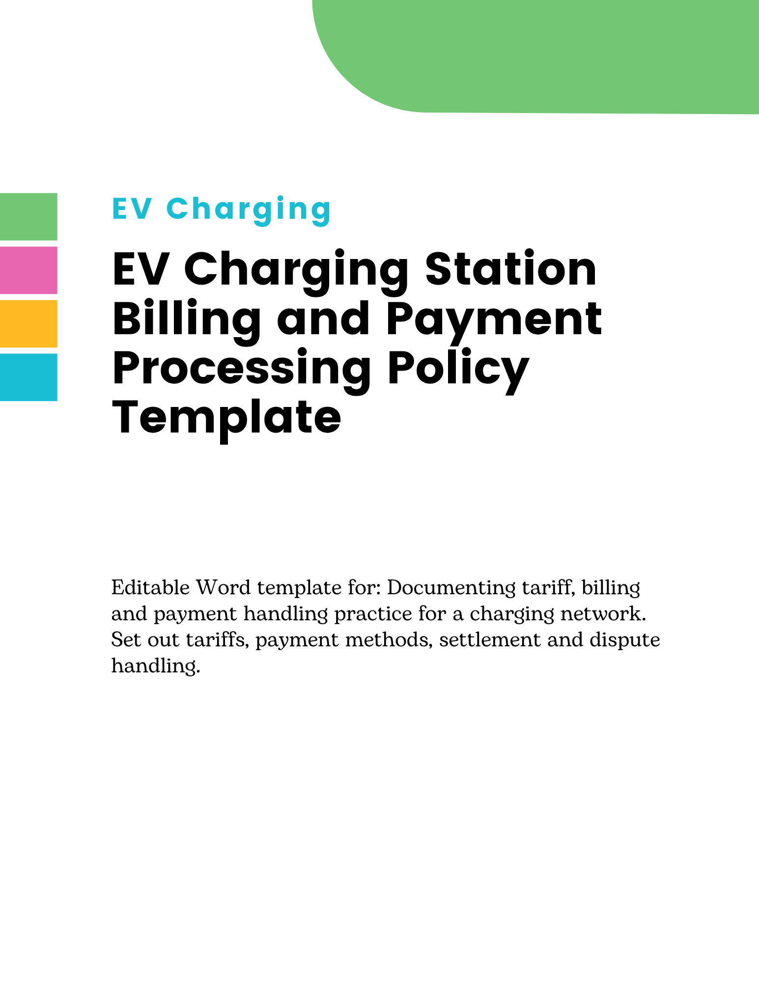 EV Charging Station Billing and Payment Processing Policy Template