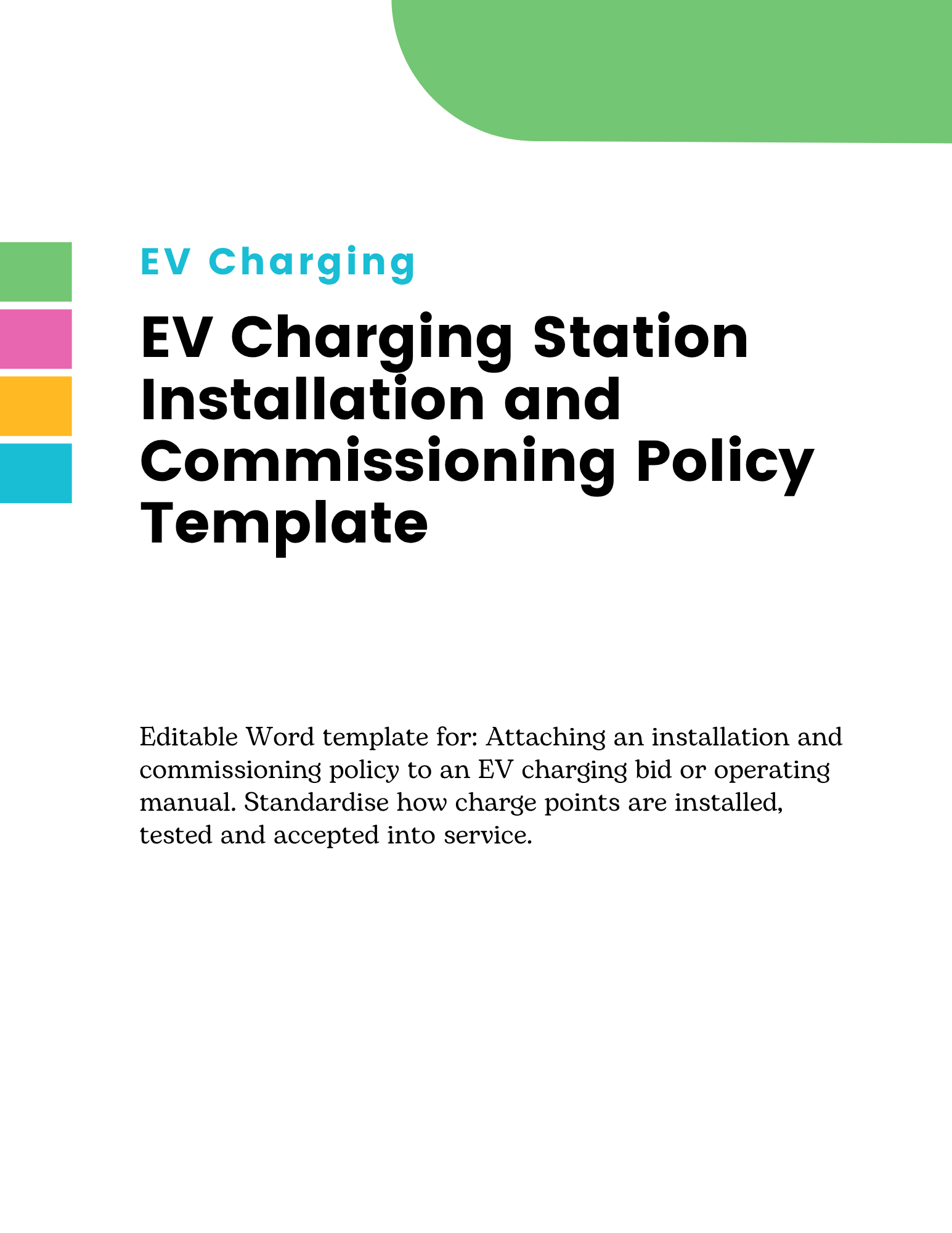 EV Charging Station Installation and Commissioning Policy Template