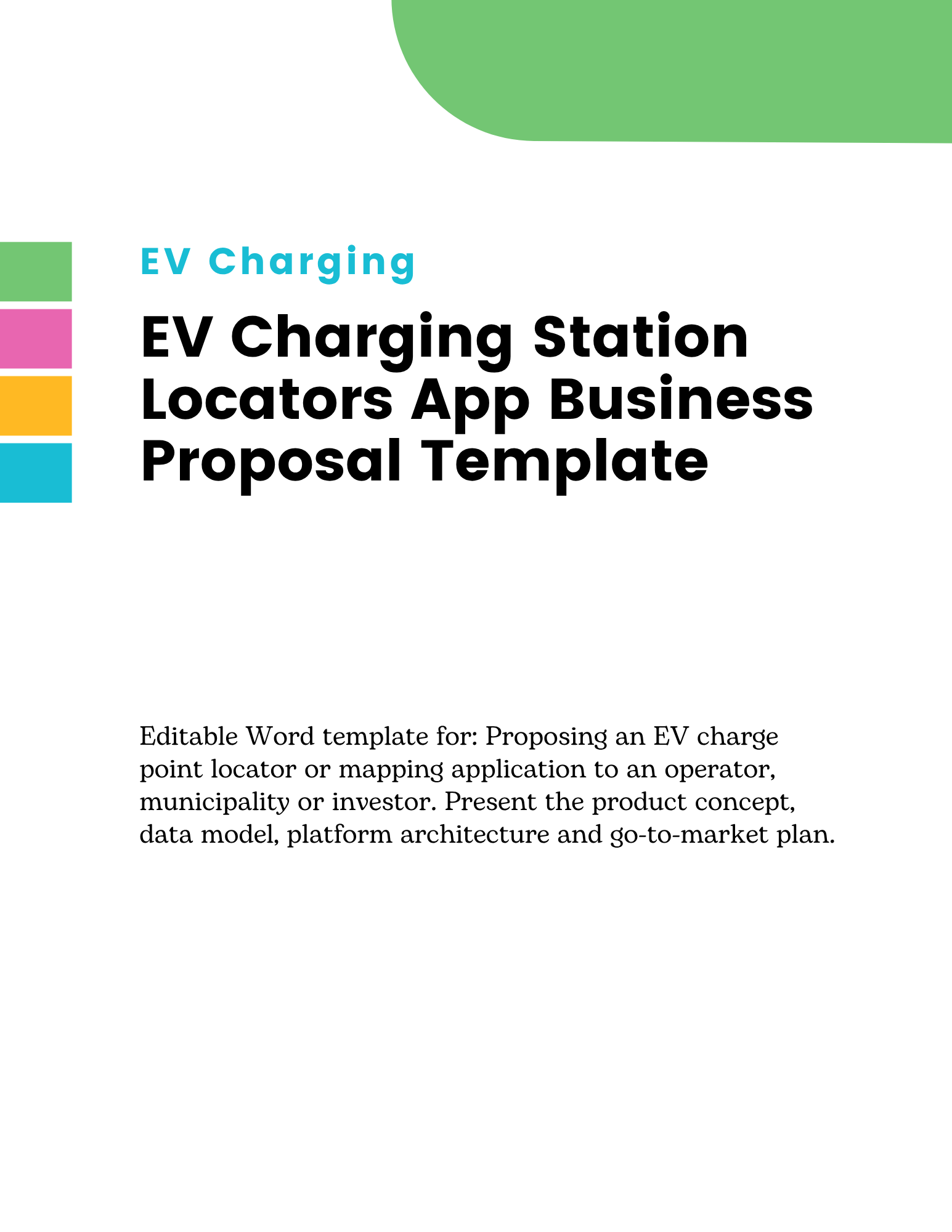 EV Charging Station Locators App Business Proposal Template