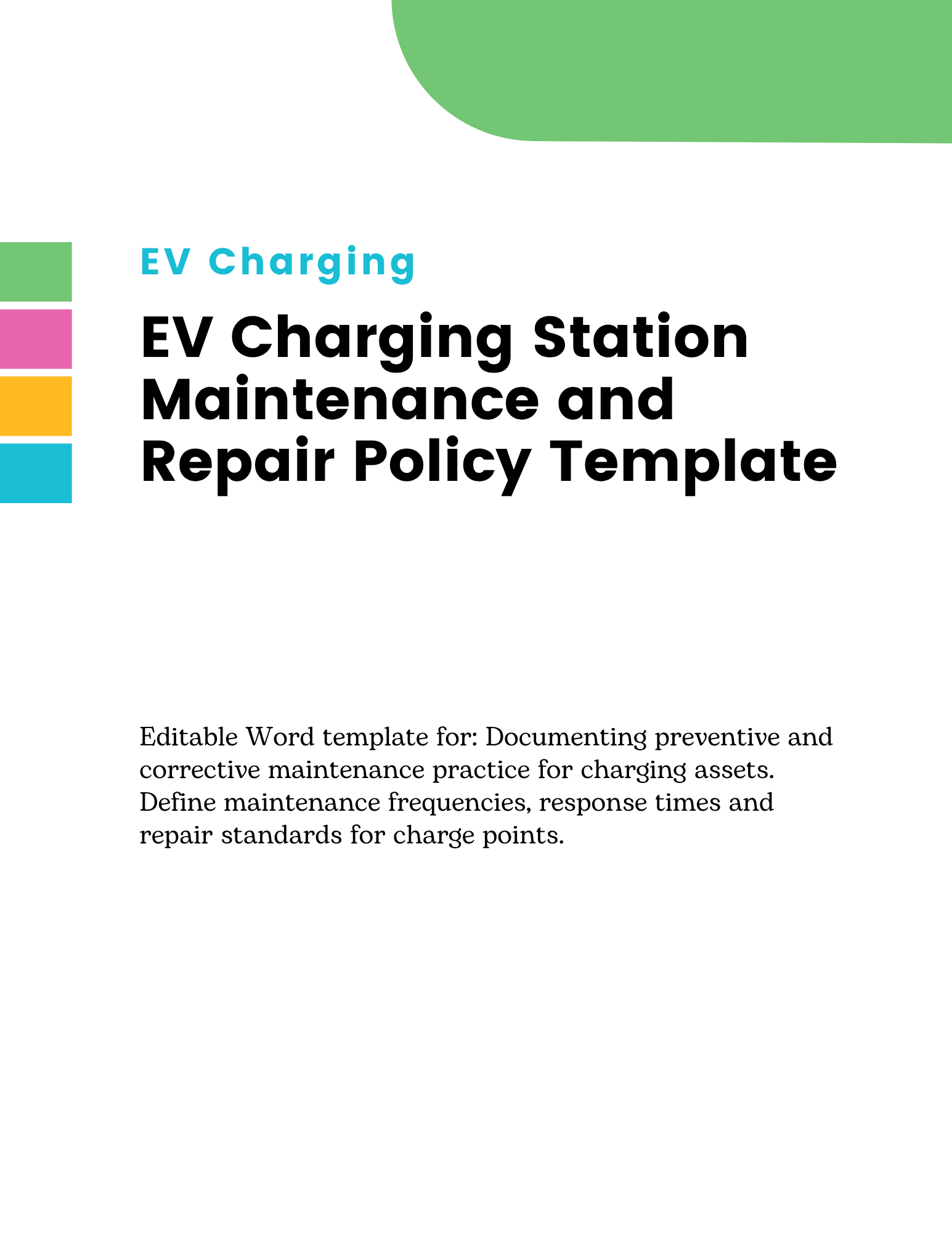 EV Charging Station Maintenance and Repair Policy Template