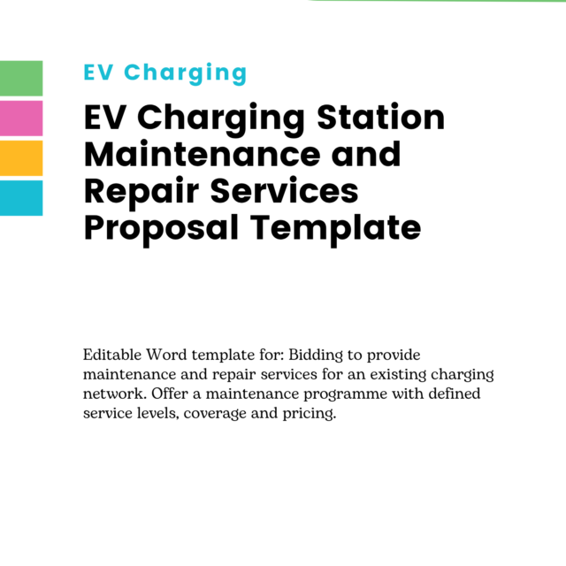 EV Charging Station Maintenance and Repair Services Proposal Template