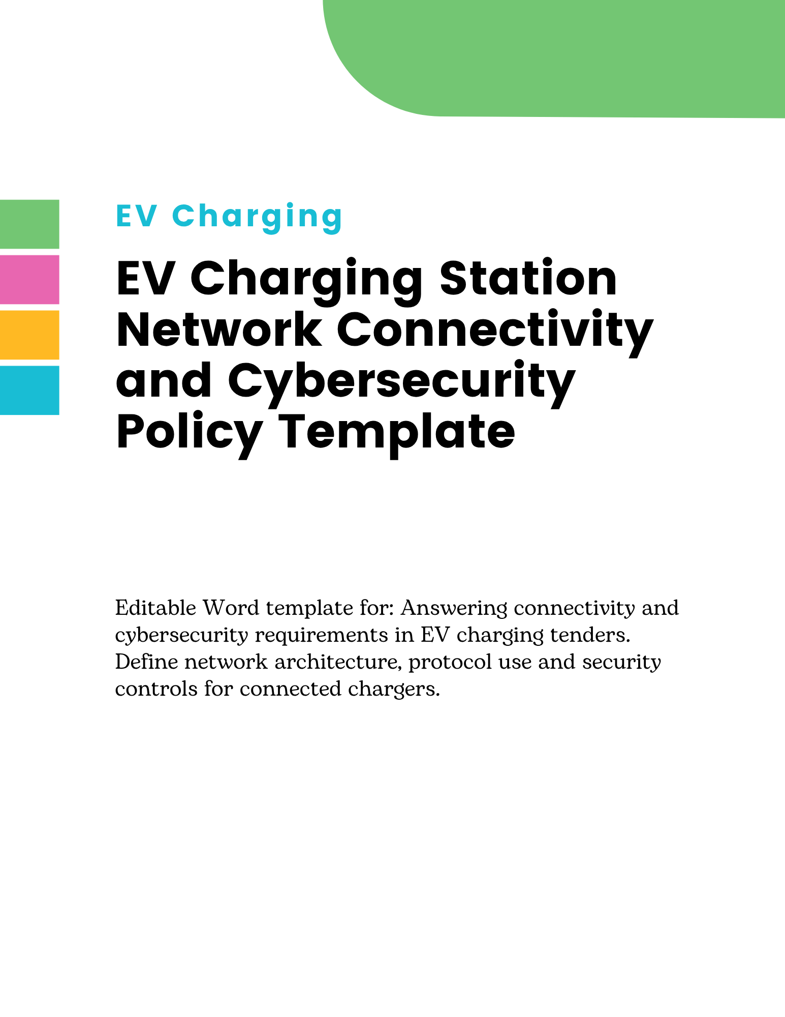 EV Charging Station Network Connectivity and Cybersecurity Policy Template