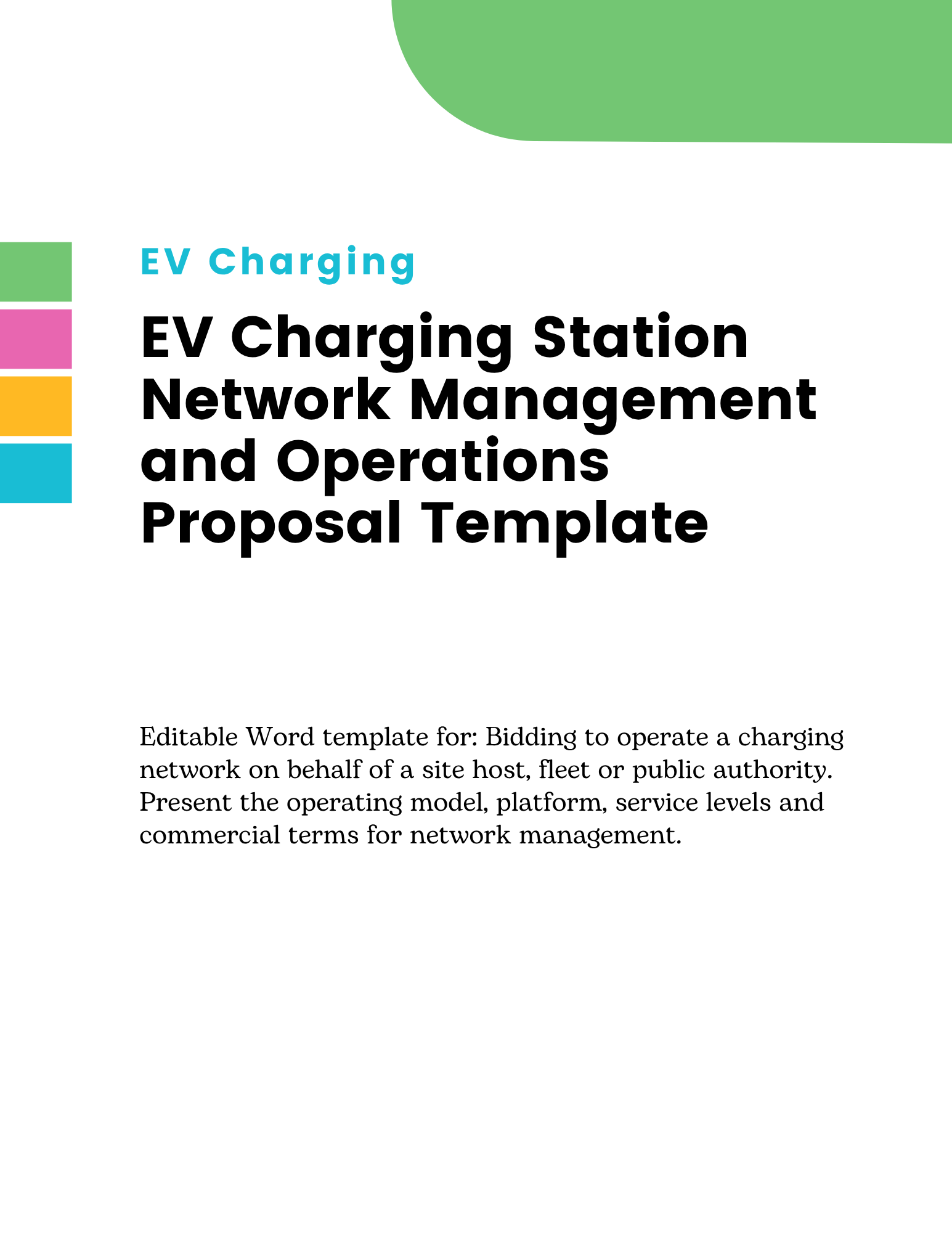 EV Charging Station Network Management and Operations Proposal Template