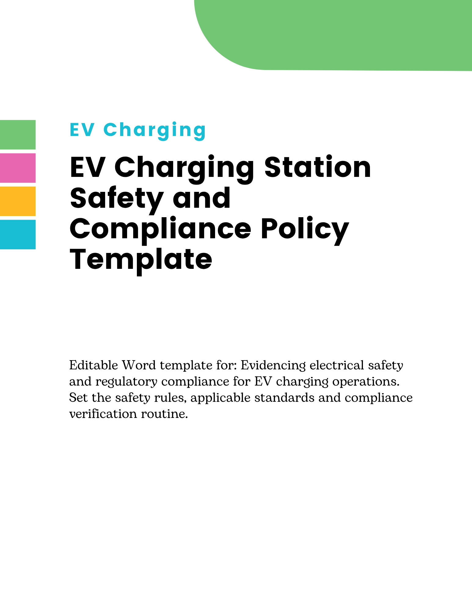 EV Charging Station Safety and Compliance Policy Template
