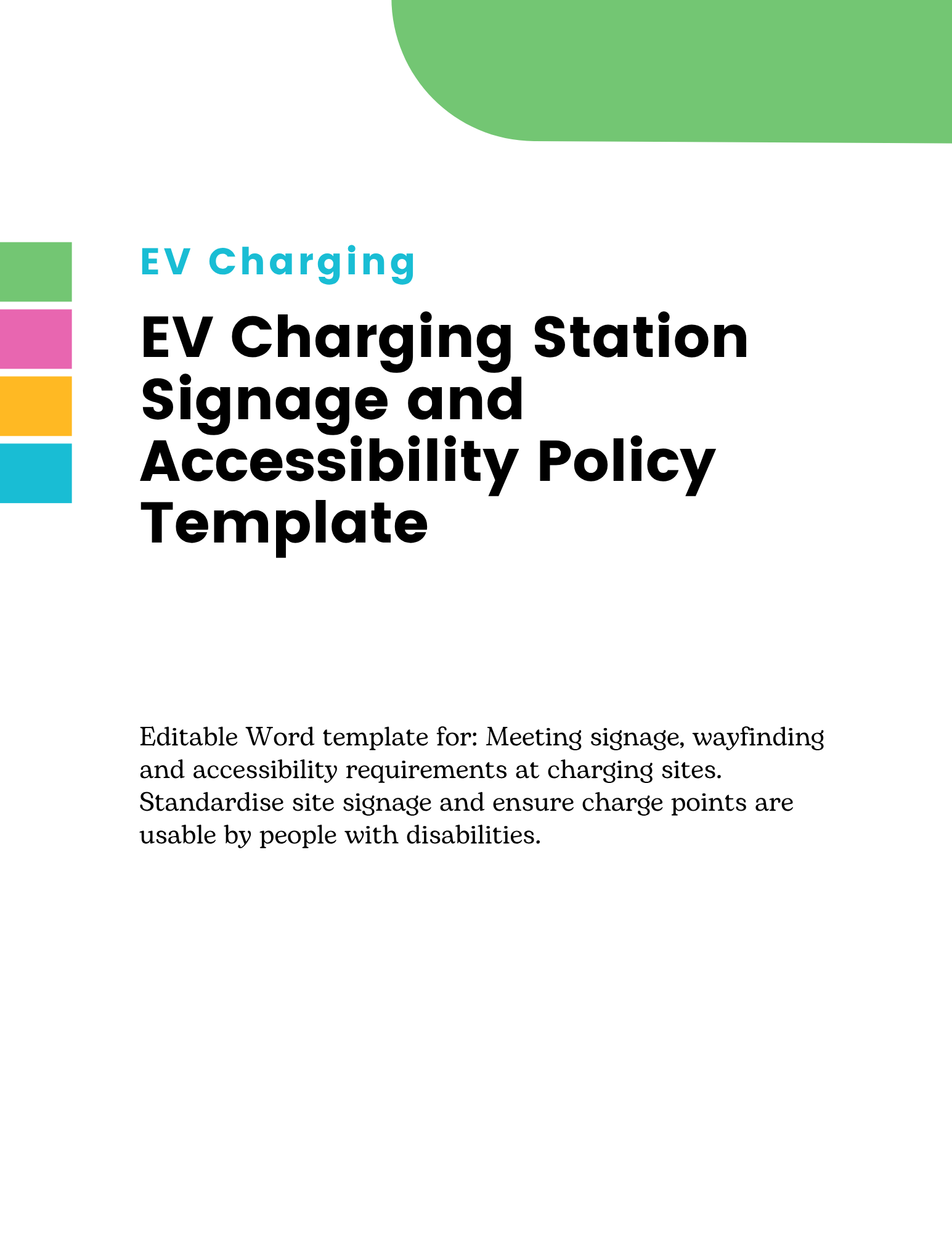 EV Charging Station Signage and Accessibility Policy Template