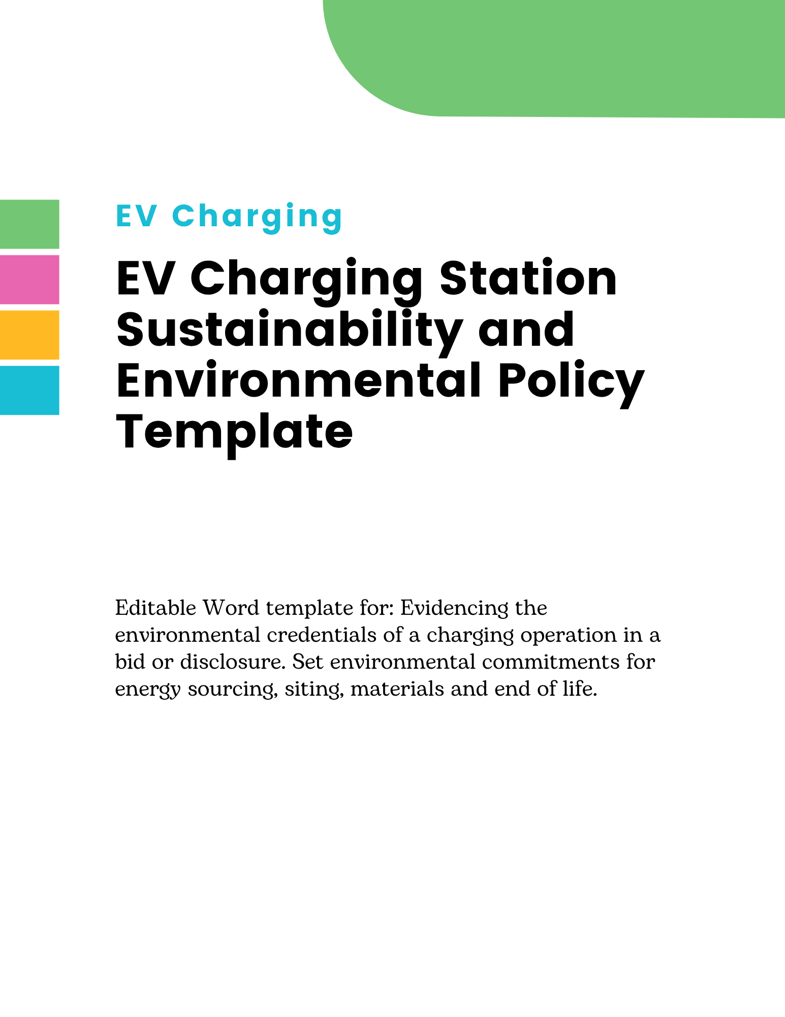 EV Charging Station Sustainability and Environmental Policy Template