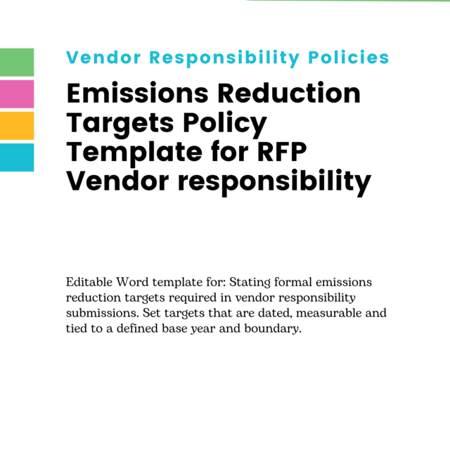 Emissions Reduction Targets Policy Template for RFP Vendor responsibility