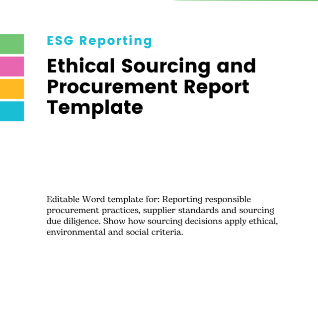 Ethical Sourcing and Procurement Report Template