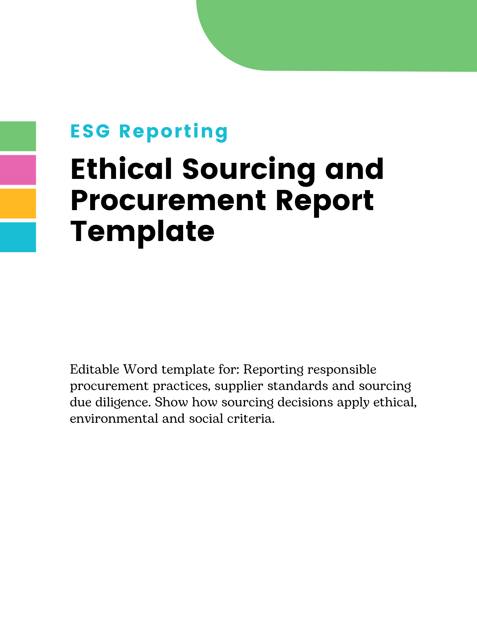 Ethical Sourcing and Procurement Report Template