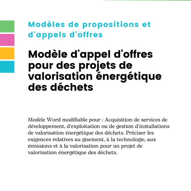 Modèle d'appel d'offres pour des projets de valorisation énergétique des déchets