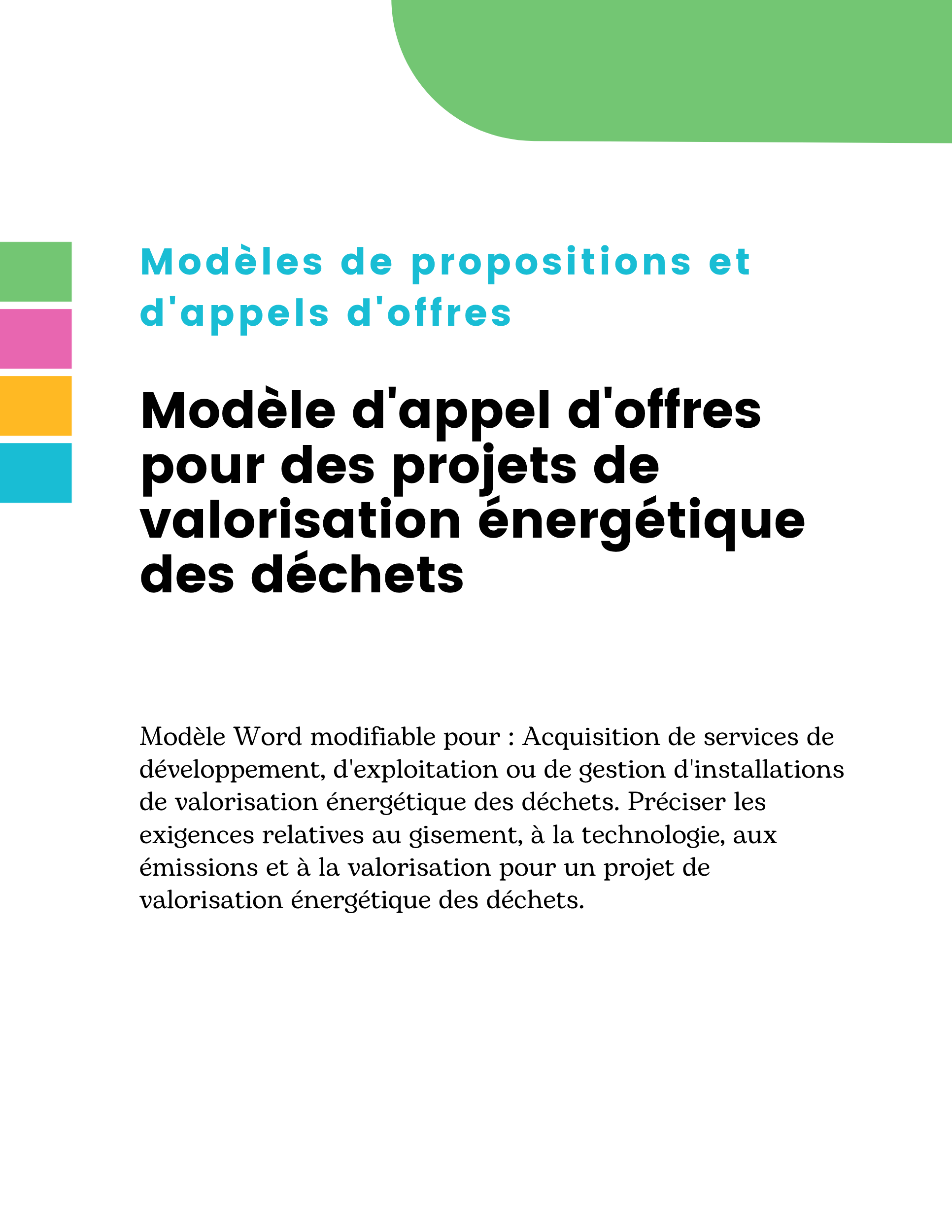 Modèle d'appel d'offres pour des projets de valorisation énergétique des déchets