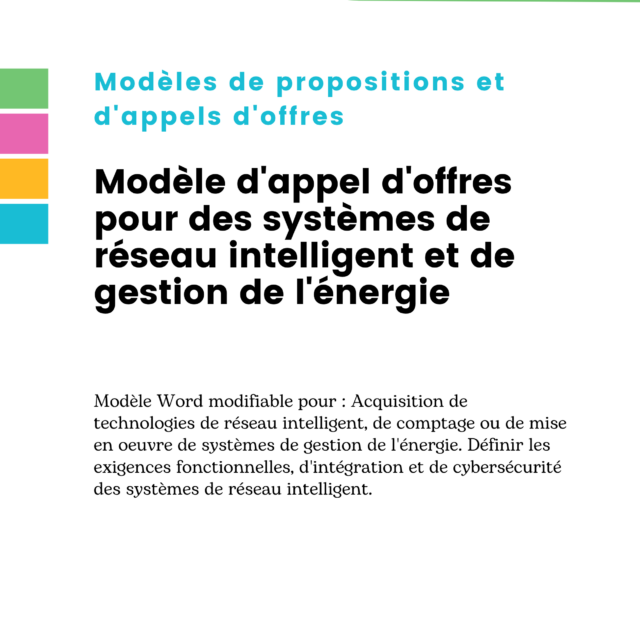 Modèle d'appel d'offres pour des systèmes de réseau intelligent et de gestion de l'énergie