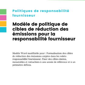 Modèle de politique de cibles de réduction des émissions pour la responsabilité fournisseur
