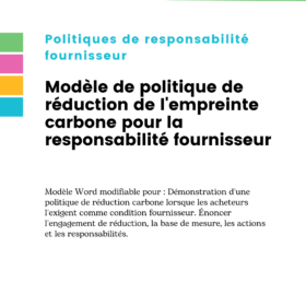 Modèle de politique de réduction de l'empreinte carbone pour la responsabilité fournisseur